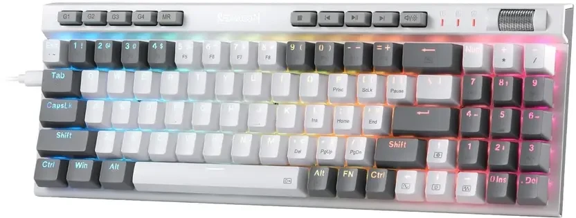 Wired USB Standard Gaming Keyboard Compatible with Desktop, Laptop, Tablet, iPad, Mac  (White, Grey)